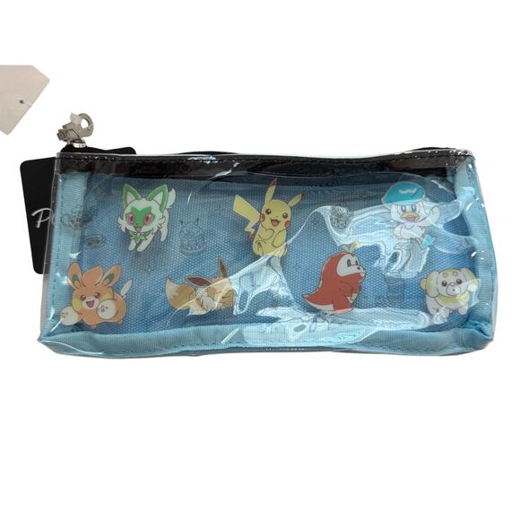 NWT POKEMON CENTER Pikachu Eevee Pencil Case - Picture 1 of 3